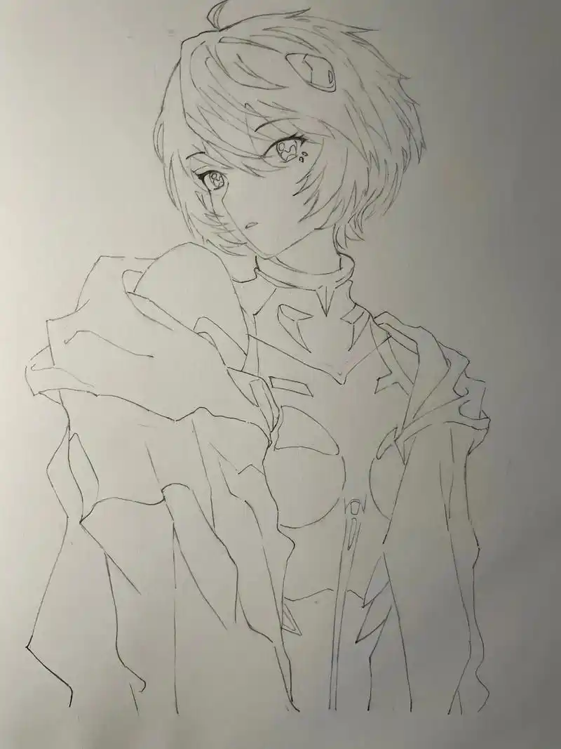 画渣日常 #临摹 #手绘 #绫波丽#eva 上班之后画画时 - 抖音