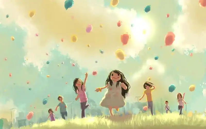 手绘唯美意境快乐童年记忆小清新极简桌面壁纸(二)