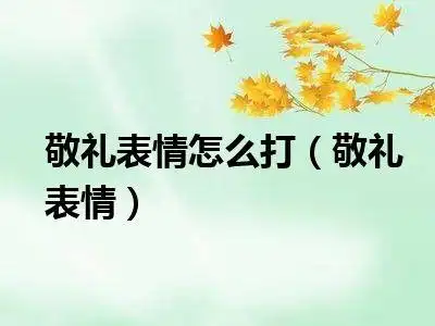 敬礼表情怎么打(敬礼表情)_十分生活网