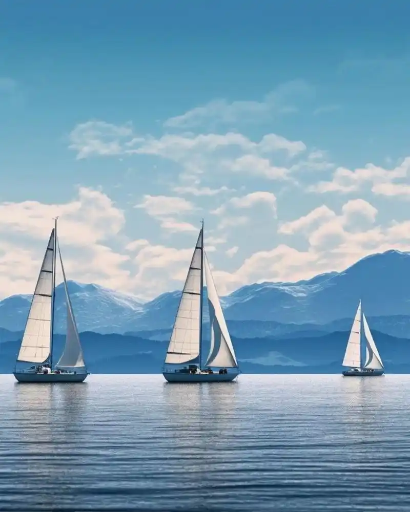 帆船图片  98 在那广袤无垠的海洋上,一艘帆船静静地航行着,如同一