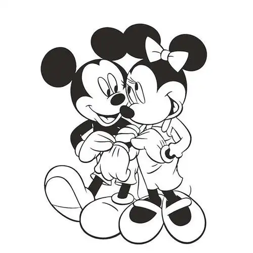 如何画卡通人物米奇和米妮的简笔画