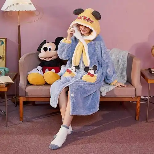 果壳同款长毛绒娃娃睡衣睡袍女卡通可爱韩版潮流外穿家居服 - 17网