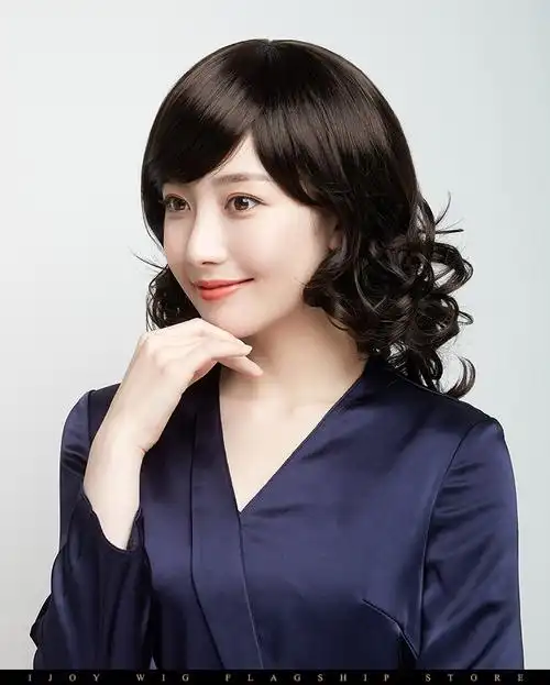 妈妈假发短发女士中年假发梨花头中长卷发中老年发型逼真自然