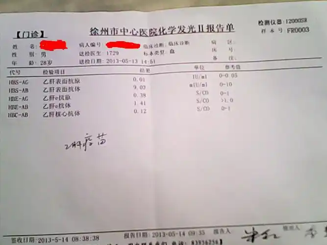 乙肝两对半化验单,我身上还有抗体吗