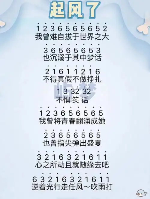 《起风了》简谱