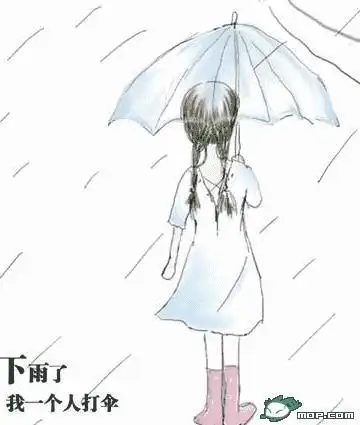 求卡通少女图片 淋雨的,孤独的,被抛弃的!