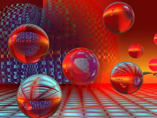 下载桌布 1920x1440 抽象的3d球,红色的风格 桌面背景