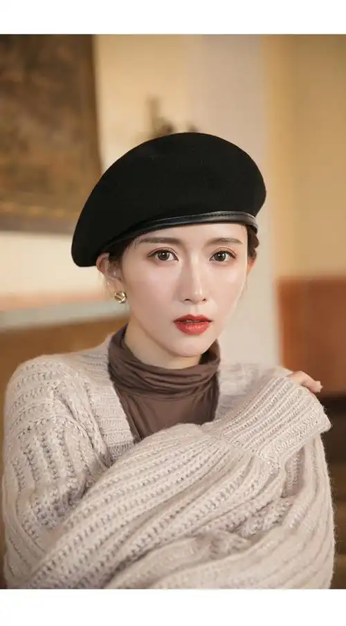 香港专柜原创定制潮牌关晓彤明星同款贝雷帽女秋冬时尚百搭画家帽子女