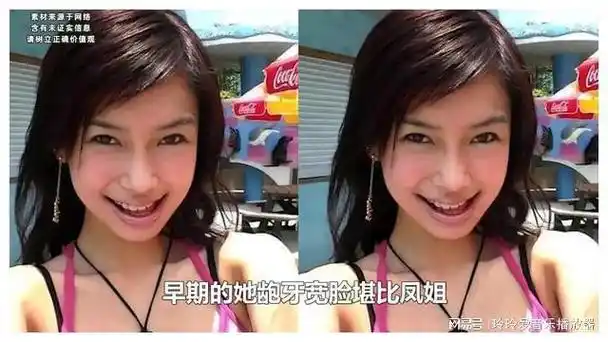 她早期的外貌与网络红人凤姐有些相似,龅牙,宽脸,让她并不具备明星的