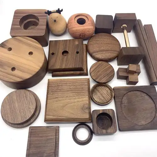 厂家批发黑胡桃木 圆形菱形异型木制品 北美黑胡桃木雕刻工艺品