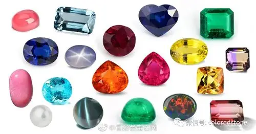 图片色彩缤纷的高品质宝石裸石,意彩石光