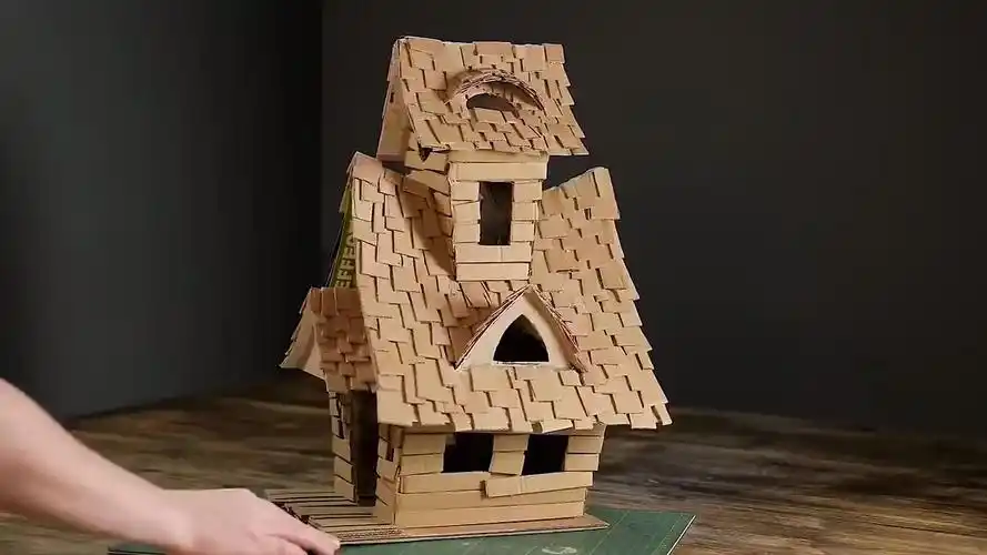 手工纸盒diy精致小木屋