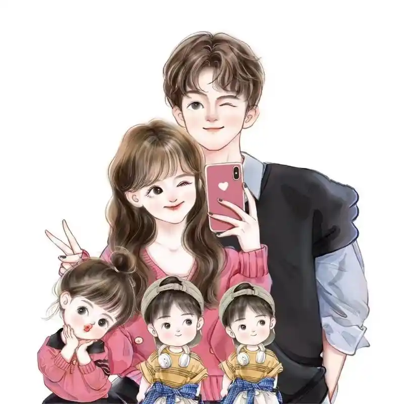 一家五口头像背景图 (六种组合) 97拿图留个赞7815 97暂时