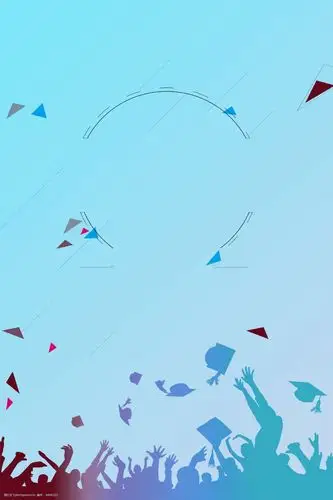 渐蓝青春校园背景素材