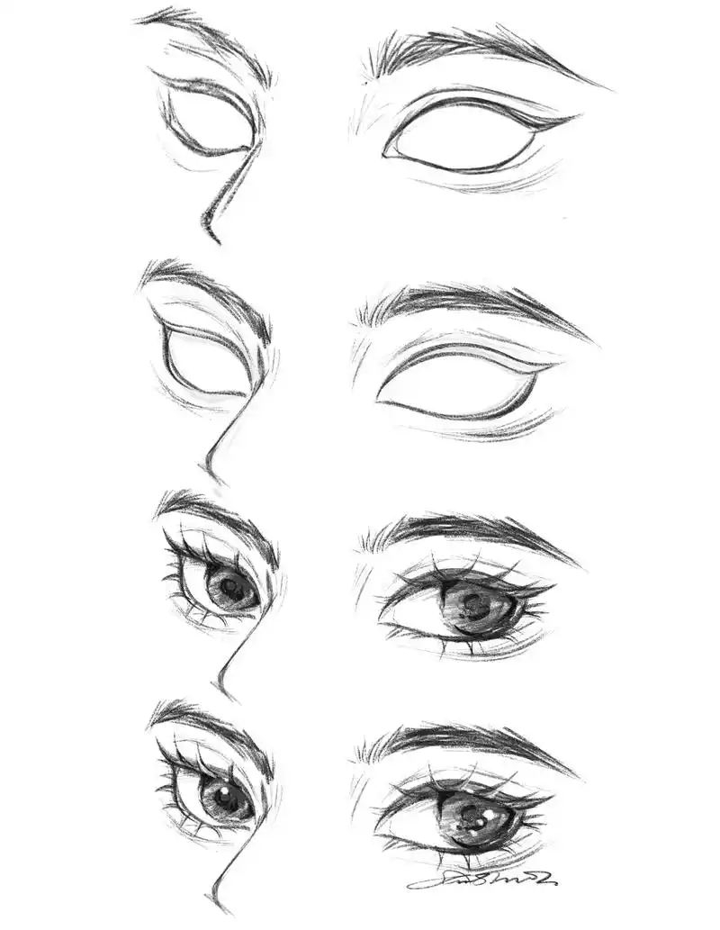 素描眼睛速写教程.#procreate绘画 #眼睛画法 #零 - 抖音