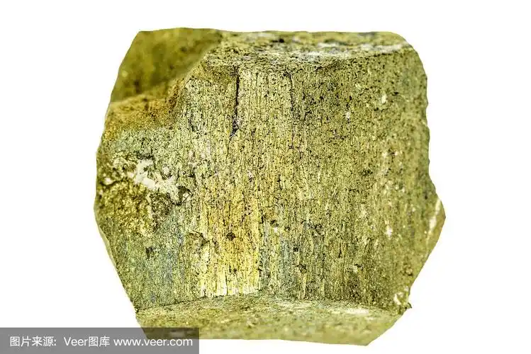 黄铁矿,宝石的特写在白色的背景上