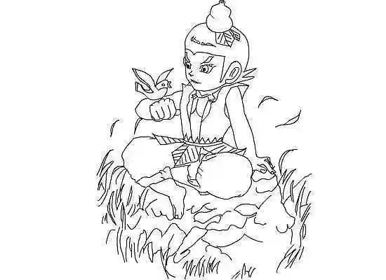 葫芦娃树叶简笔画大图