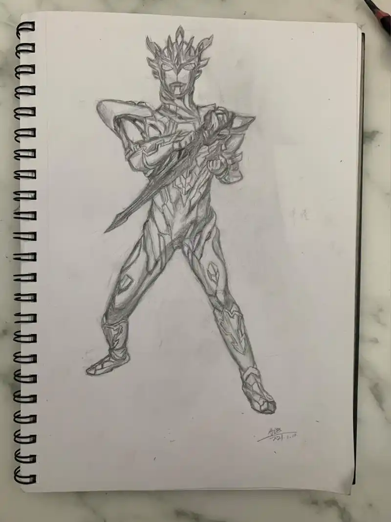 终于画好了(临摹泽塔奥特曼)