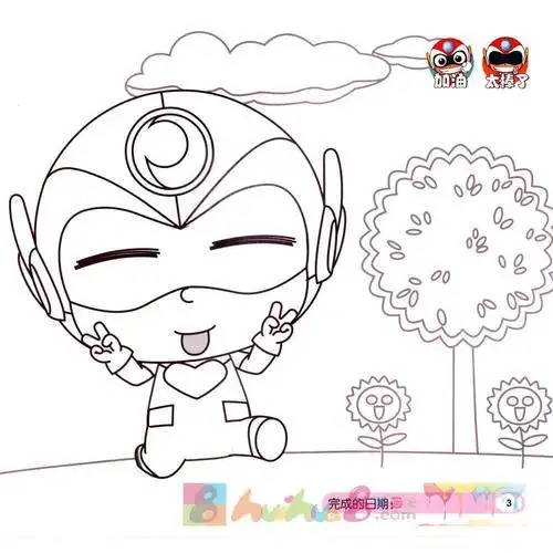 开心超人的机车侠简笔画