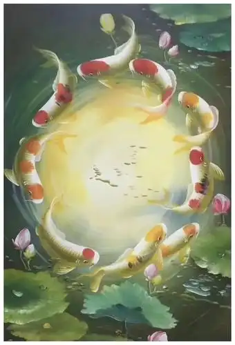 吉祥富贵九鱼转运图