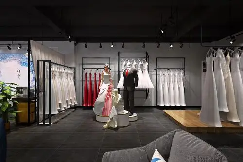 青岛装修浪漫唯美婚纱店设计,看着都想结婚了