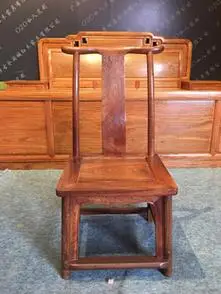 大果紫檀 休闲椅玄关换鞋 红木椅子 缅甸花梨小官帽靠背椅 - 住宅家具