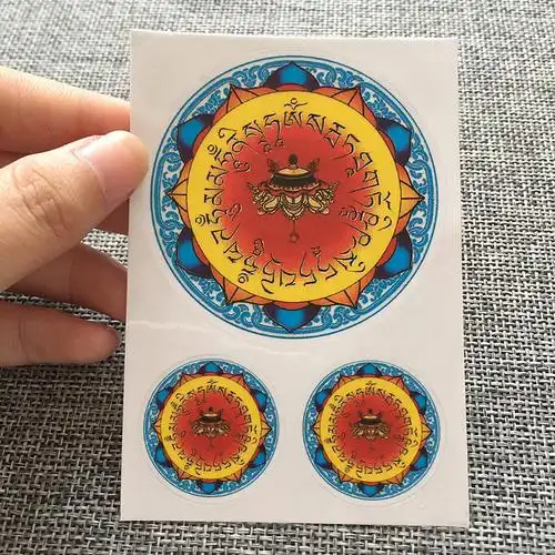 大白伞盖佛母心咒咒轮贴纸 密宗彩印平安护身符 佛教贴纸包邮结缘