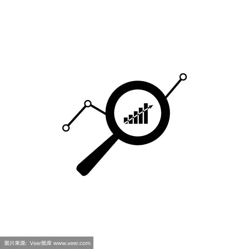 市场调查图标黑白背景