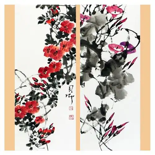 刘国卿《花鸟四条屏》精品四条屏 收藏级