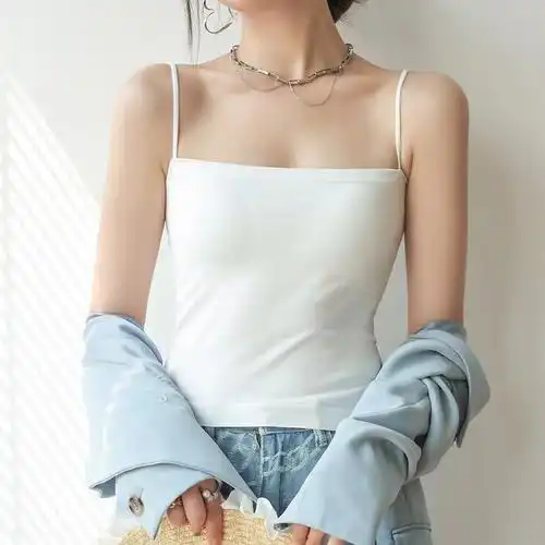 冰丝小吊带背心女带胸垫一体美背内搭外穿一字肩抹胸裹胸夏季薄款