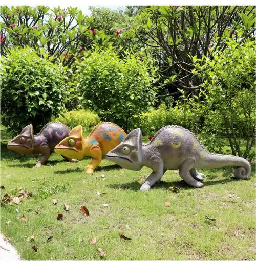 玻璃钢仿真恐龙 户外玻璃钢恐龙动物雕塑园林景观花园庭院房产小区游