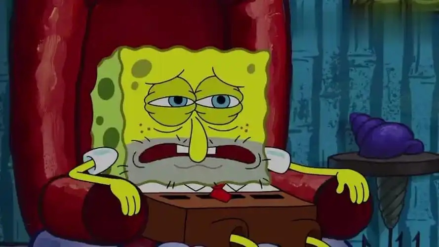 《海绵宝宝》海绵宝宝的颓废样,一看就是有没考到驾照!