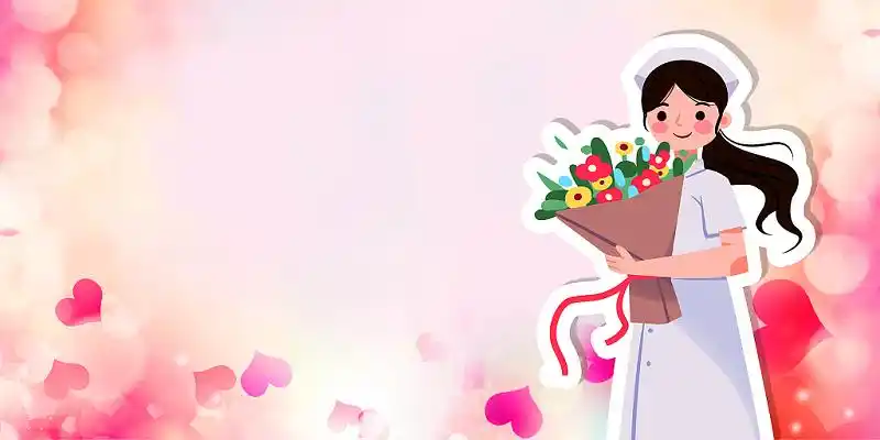 简约清新文艺512国际护士节展板背景psd