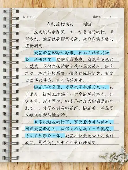 我的植物朋友作文300字优秀桃花