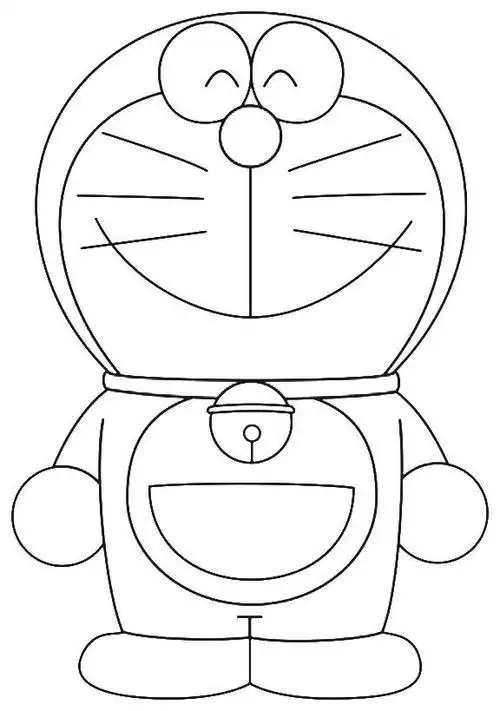 叮当猫吃铜锣烧简笔画图片叮当猫吃铜锣烧儿童绘画图集 机器猫简笔画