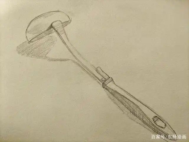 单个素描静物教程之不锈钢勺子的画法