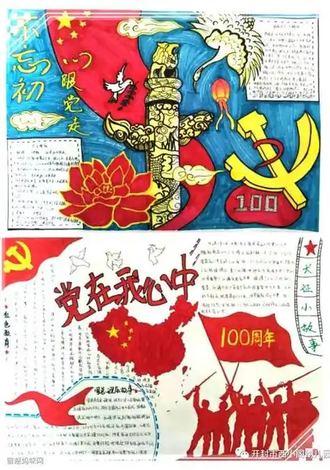 红色经典庆百年华诞手抄报百年校庆手抄报