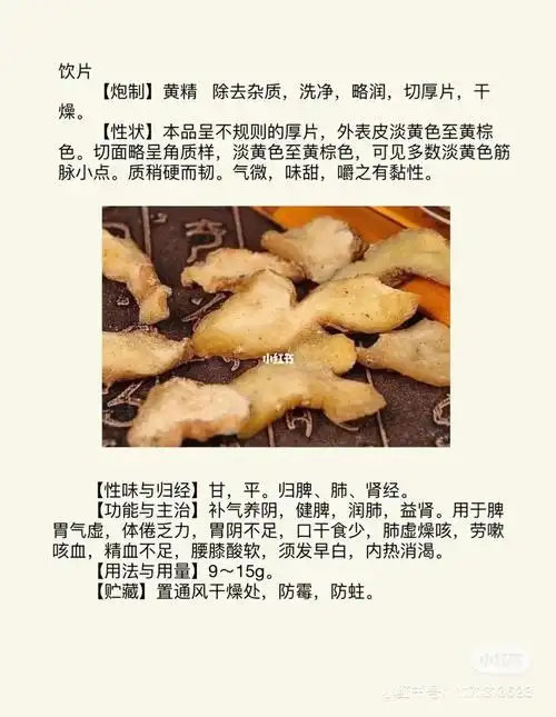 《中国药典》中的黄精