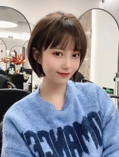 女生短发 初恋发型 显白发色 黄皮适合发色|||9595发量少头发服贴