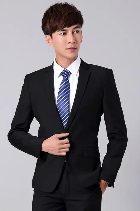 云之蝶 西服套装男士正装商务职业装韩版修身新郎结婚礼服潮