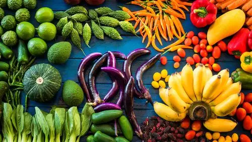 蔬菜和水果,酸橙,香蕉,茄子,南瓜,苦瓜 iphone 壁纸