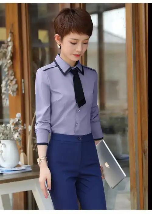 职业套装女春秋冬新款套裙衬正装酒店前台珠宝美容院工装工作服定制款