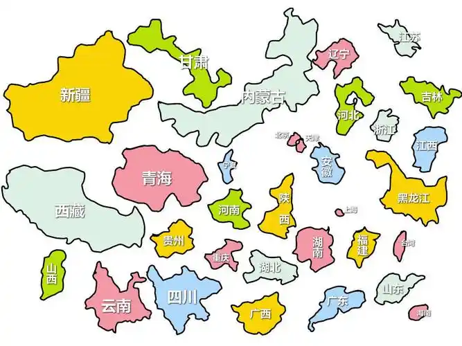 中国省市区轮廓版本一首先,我们先进行整体记忆:很多同学觉得记忆行政