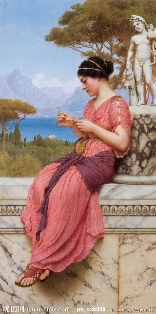 英国画家弗雷德里克·莱顿(frederic leighton)作品欣赏 少女