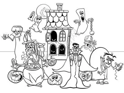 万圣节鬼屋插画