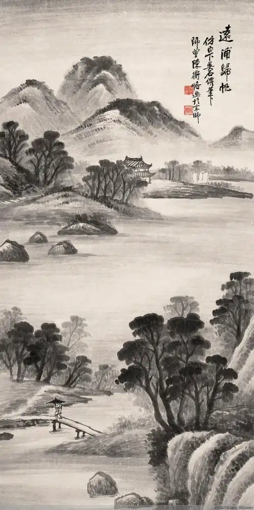 海派艺术家大家吴石仙经典水墨山水画作品欣赏