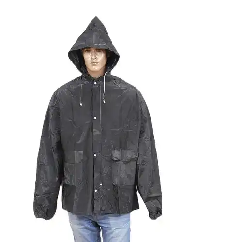 adult reusable waterproof pvc rain jacket/raincoats