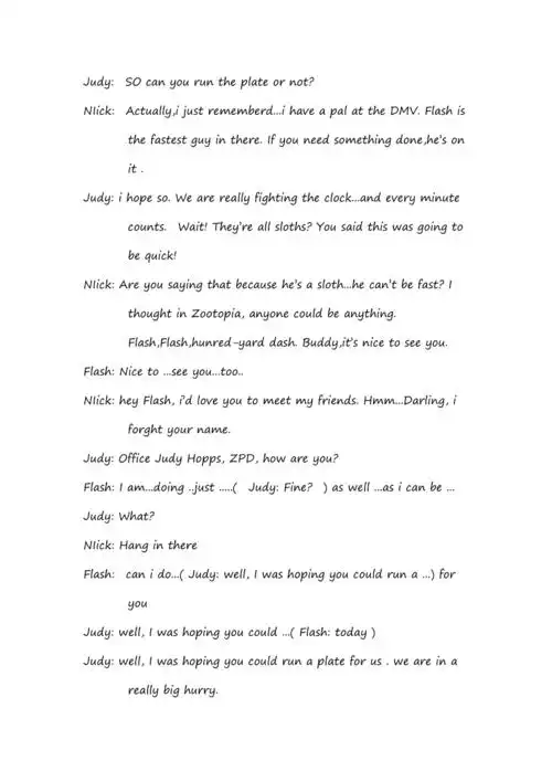 疯狂动物城台词