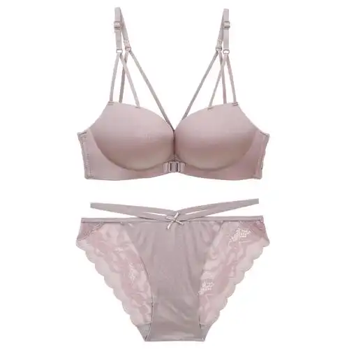 3511#性感女士内衣前扣美背聚拢中厚杯无钢圈聚拢内衣 文胸套装