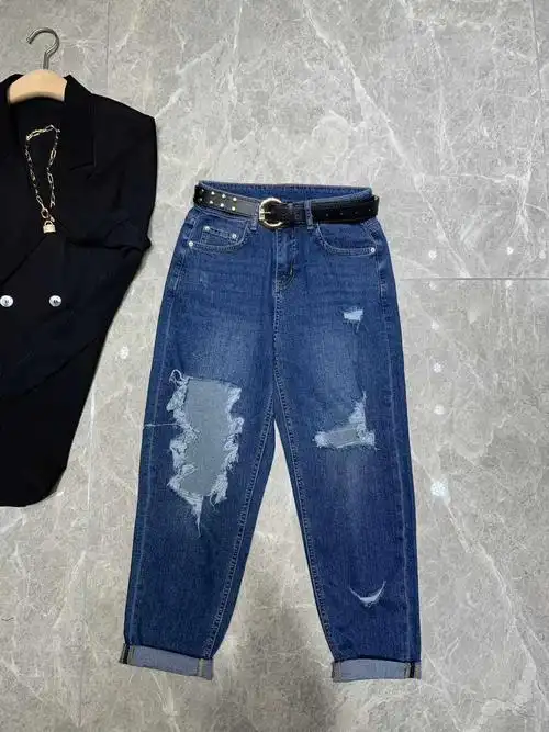 2020韩货新款牛仔裤简约打磨欧洲